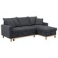 HOMLUX 84.25"W Reversible Sleeper Sectional Sofa with Storage Chaise and Pillows, in Dark Grey, , large