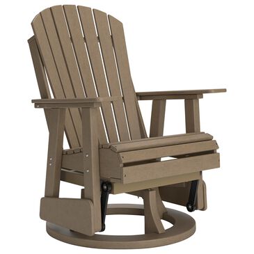 Ashley Hyland Wave Swivel Glider Chair in Driftwood, , large