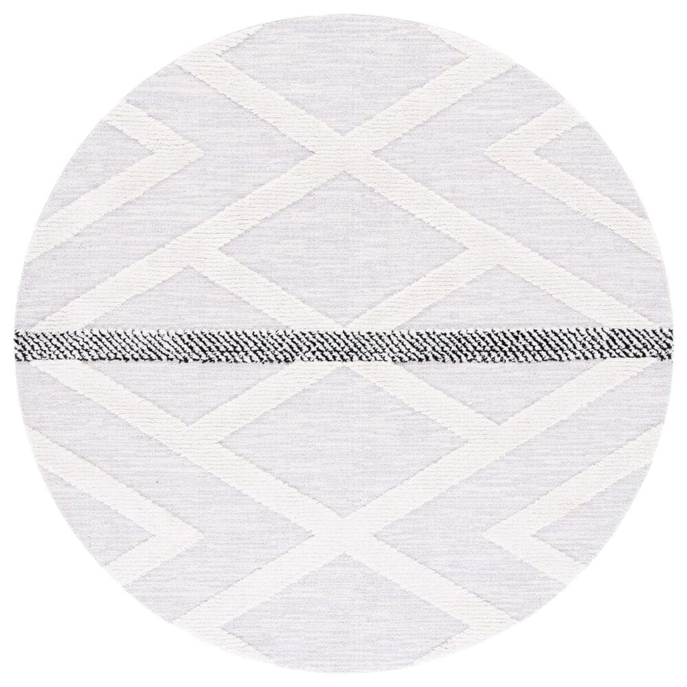 Safavieh Marrakesh MRK564F 6"7" Round Grey and Ivory Area Rug, , large