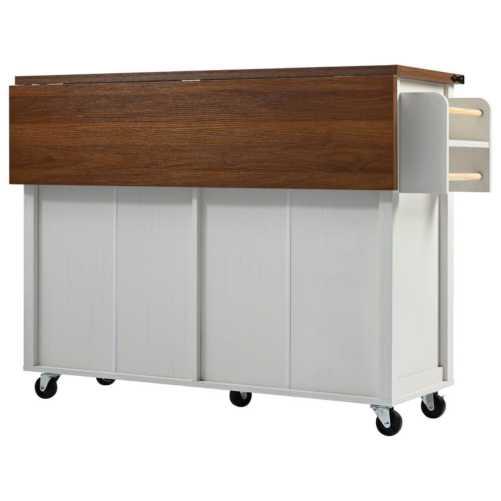HOMLUX 53.5''Farmhouse Kitchen Island in White, , large