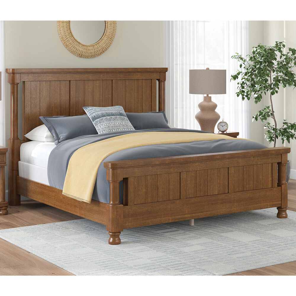 Ashley Rowlenstown King Poster Bed in Brown, , large