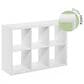 HOMLUX 6-Cube Reversible Open Back Bookshelf in White, , large