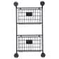 Maple and Jade 2-Slot Decorative Magazine Rack Holder with Suspended Baskets and Label Slot in Matte Black, , large