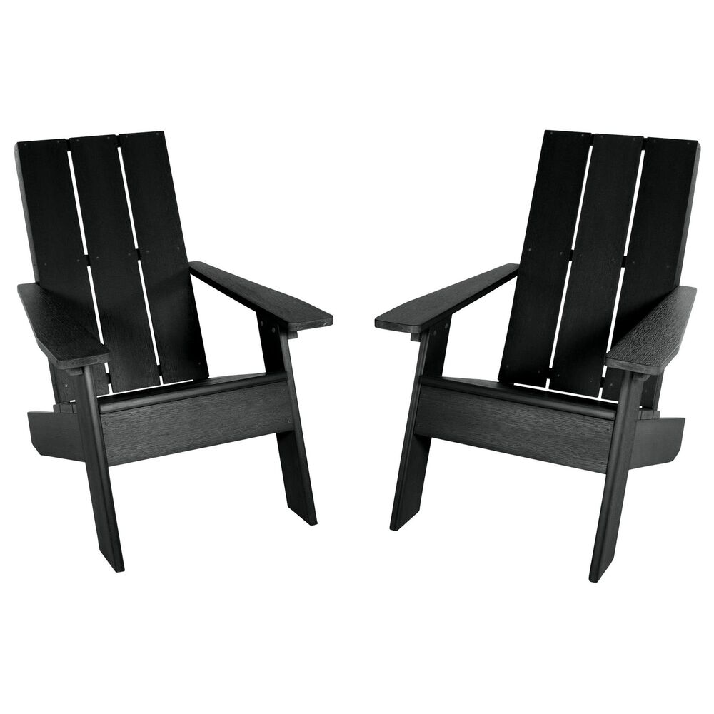 Highwood USA 2 Italica Modern Adirondack Chairs  in Black , , large