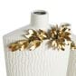 Maple and Jade 2-Piece Leaf Decorative Vase Set in Polished White and Gold, , large