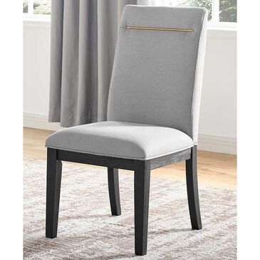 Steve Silver Yves Side Chair with Gray in Rubbed Charcoal, , large