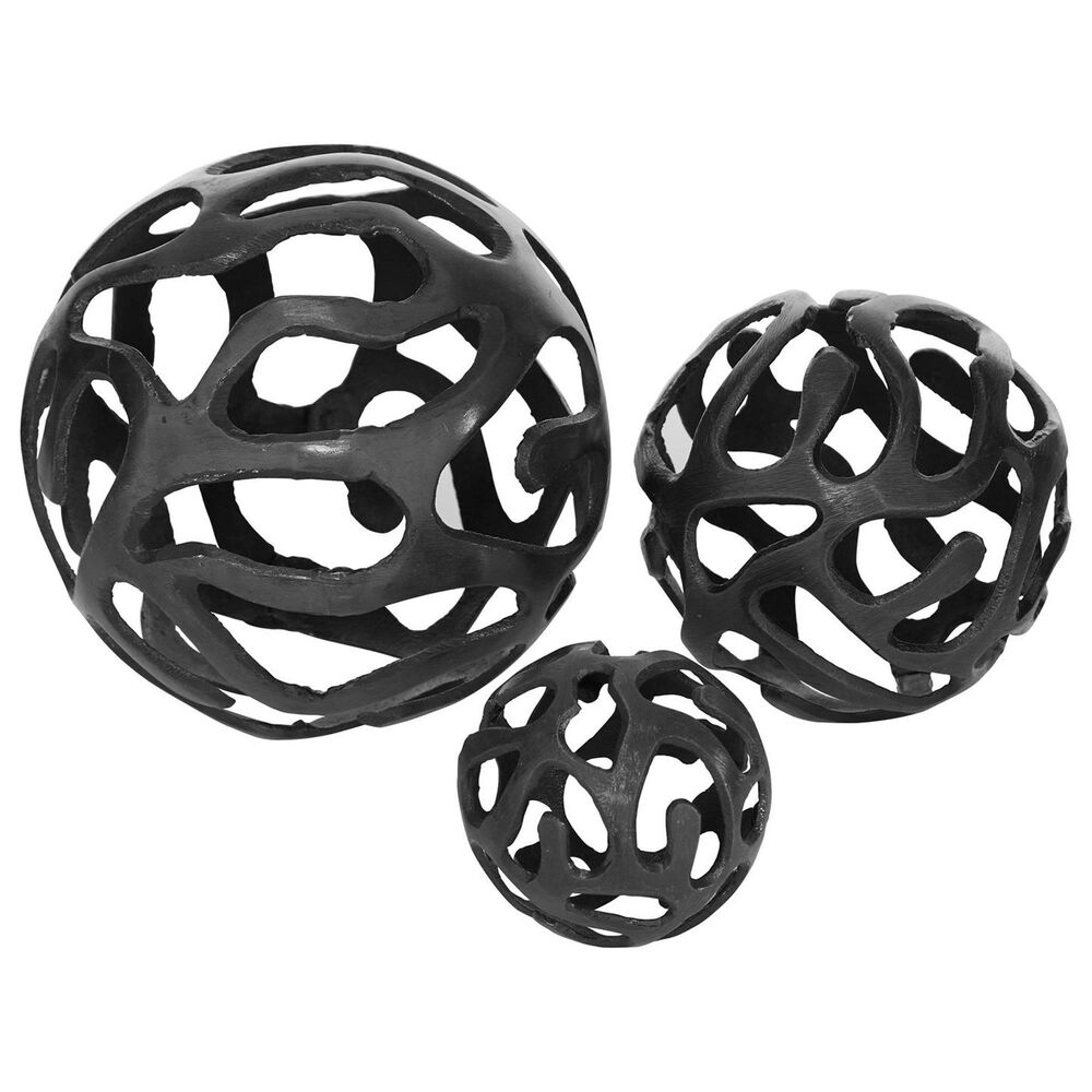 Maple and Jade 3-Piece Geometric Decorative Sculpture Set in Brass, , large