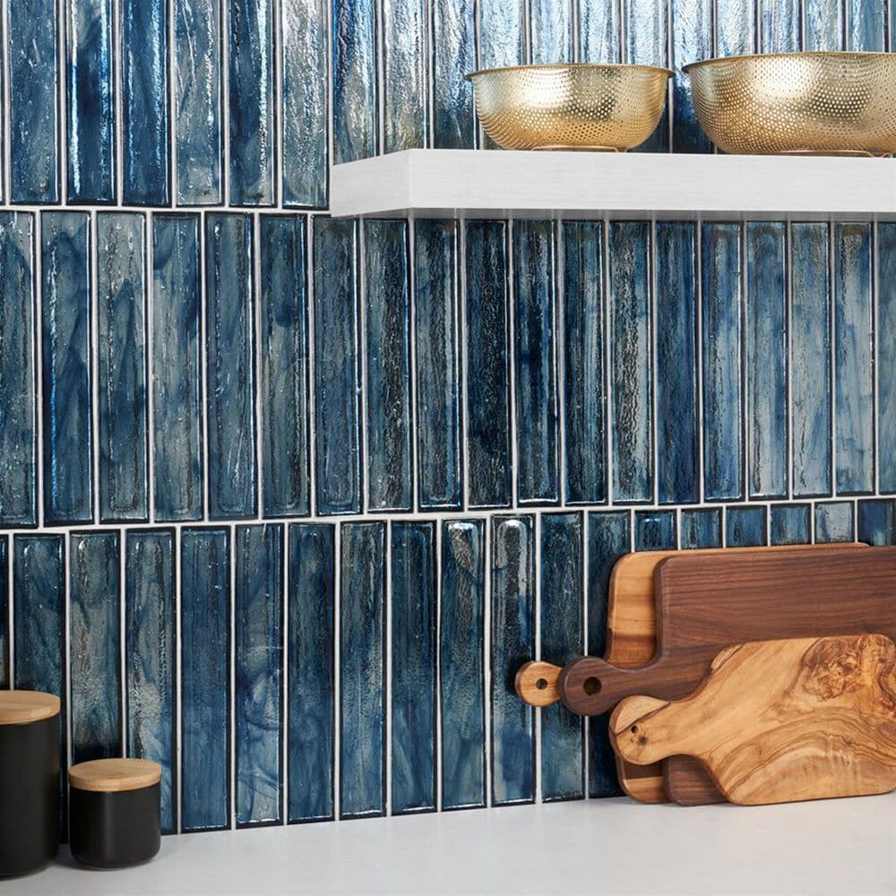Soho Studio Artemis Brick Ocean Rain 2" x 12" Glass Subway Tile, , large