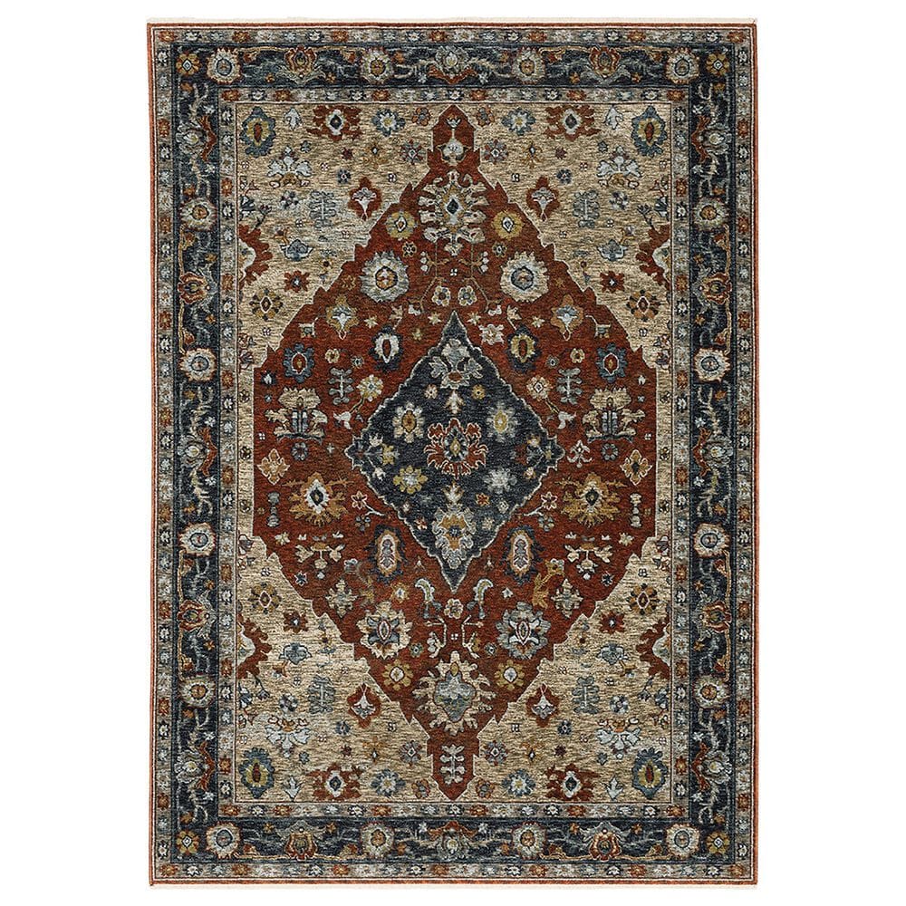 Oriental Weavers Aberdeen Aztec Medallion 5"3" x 7"6" Red Area Rug, , large