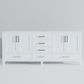 Lexora Home Jacques 80" Double Bathroom Vanity in White with 2 cm White Carrara Marble Top and Rectangular Sinks, , large