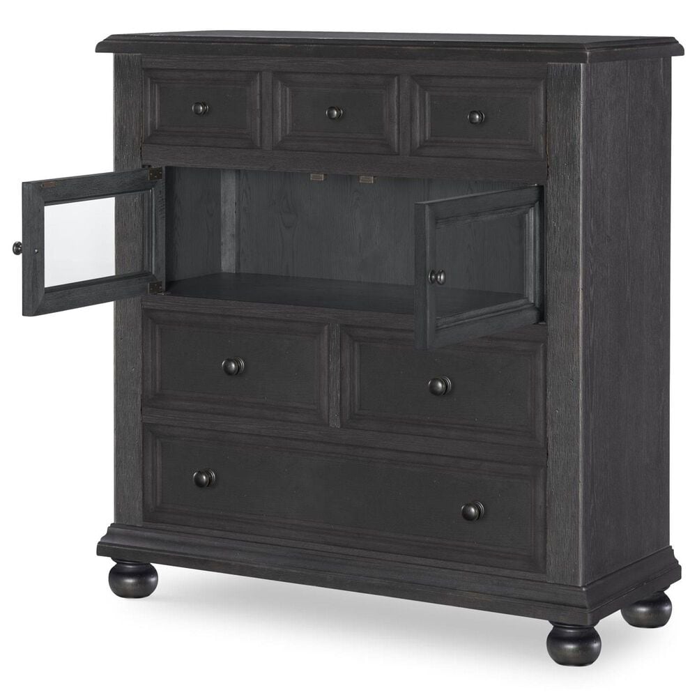Legacy Classic Vintage Market Glass Door 6-Drawer Chest in Kettle Black, , large