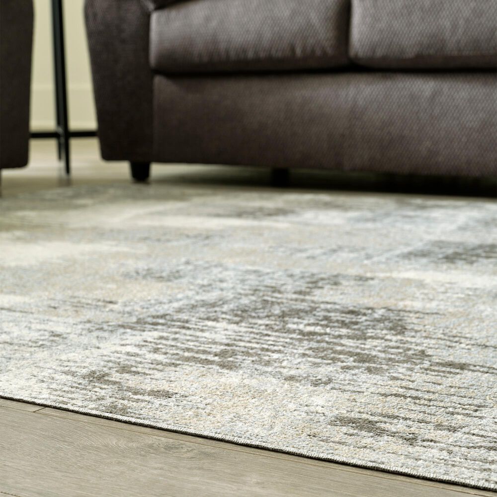 Ashley Arriston 5&#39;3&quot; x 7&#39; Teal, Gray, Beige and Taupe Area Rug, , large