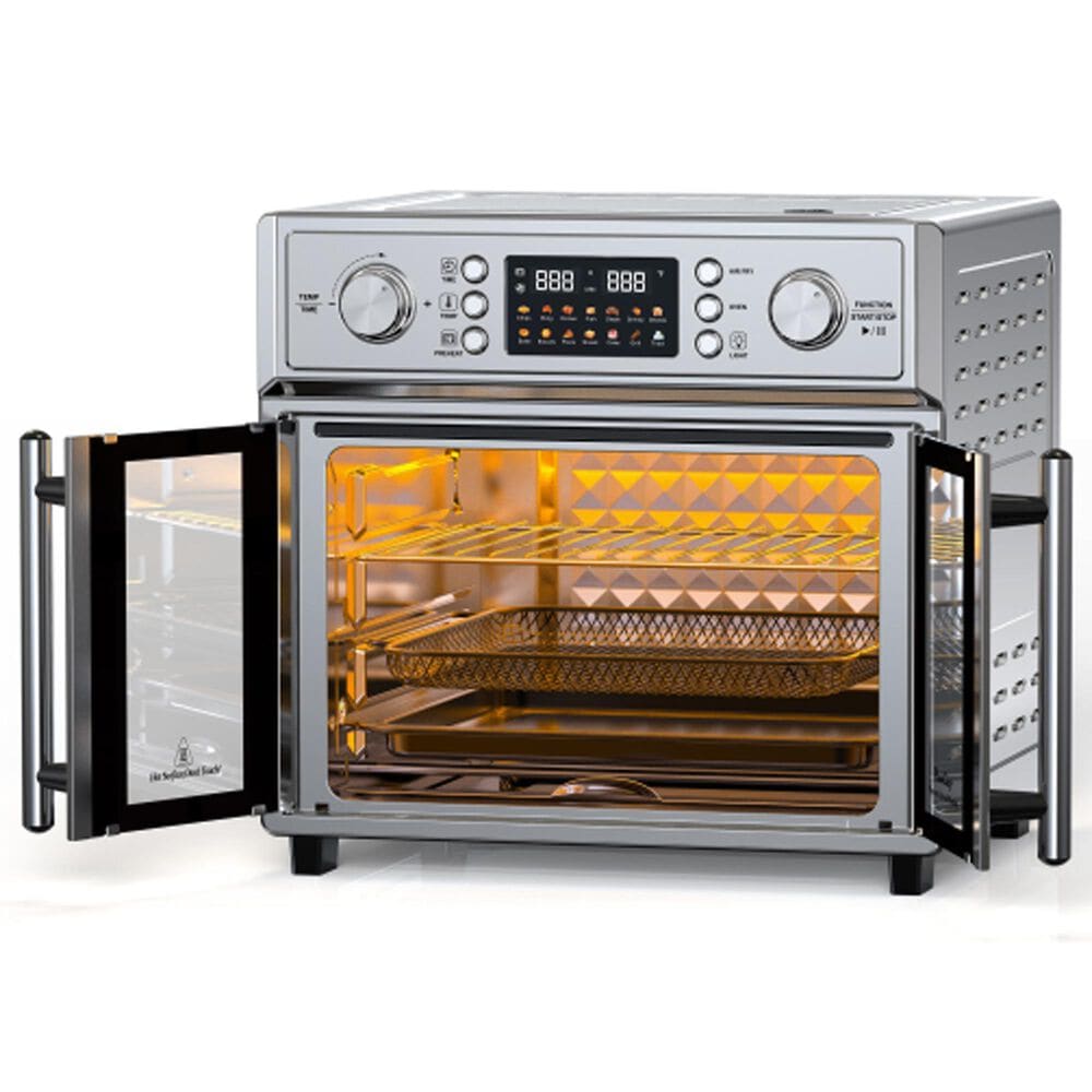 HOMLUX 26 Qt Large Air Fryer Toaster Oven in Silver, , large