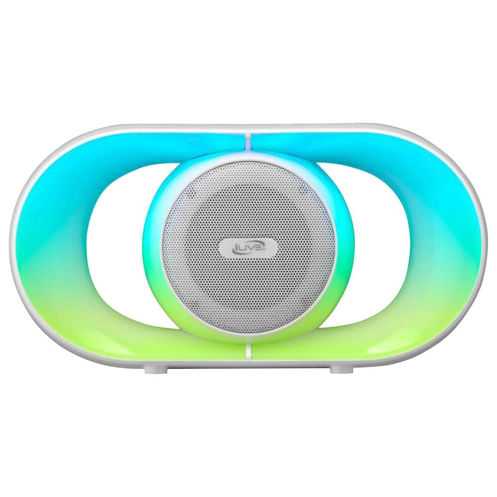 iLive Tunes+ Wireless Bluetooth Speaker with Color Changing LEDs in White, , large