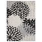 Nourison Aloha Floral 7"10" x 10"6" Black and White Indoor/Outdoor Area Rug, , large