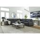 Ashley Brindley Pier 5-Piece Stationary Symmetrical Leather Sectional in Fog, , large
