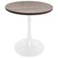 Leisuremod LeisureMod Bristol Dining table, White Base with 27 Round Dark Walnut MDF top, , large