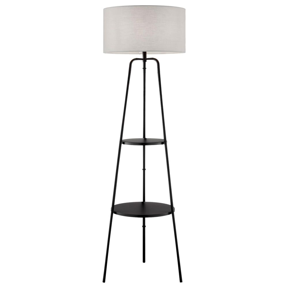 Lite Source Patterson Floor Lamp with Shelves in Black, , large