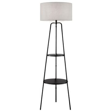 Lite Source Patterson Floor Lamp with Shelves in Black, , large