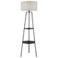 Lite Source Patterson Floor Lamp with Shelves in Black, , large