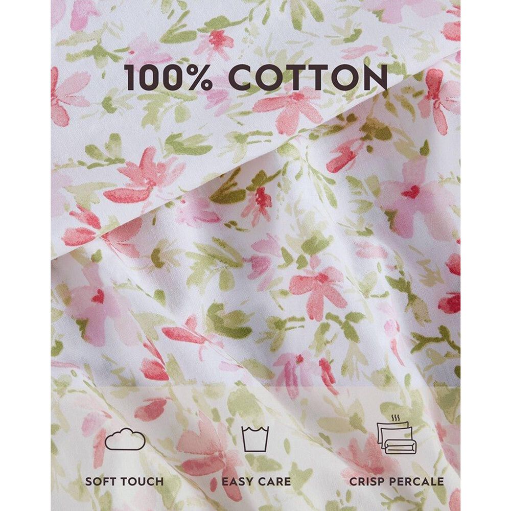 Revman Norella 4-Piece Full Sheet Set in Pink and Green, , large