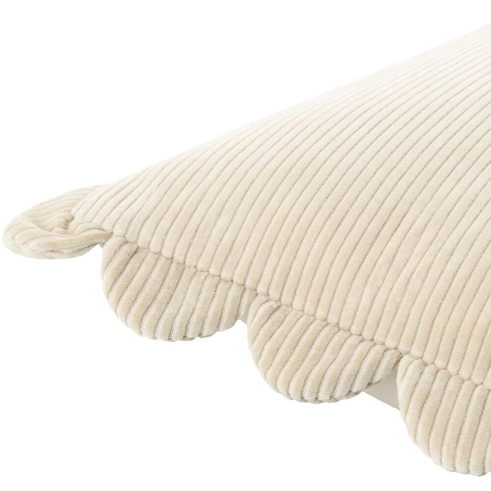 Surya Corduroy Quarters 20" Square Throw Pillow in Cream, , large
