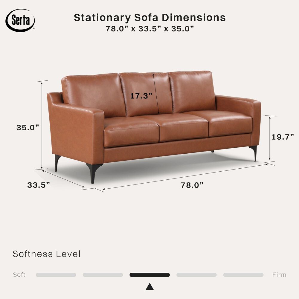 Lifestyle Solutions Fletcher Stationary Sofa in Brown, , large