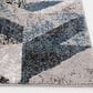 Central Oriental Structures Torrent Neola Deep Navy, Royal Blue, Slate Gray, Dusty Gray and Ivory 7"6" x 9"6" Area Rug, , large