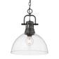 Golden Lighting Duncan 1-Light Pendant in Matte Black, , large