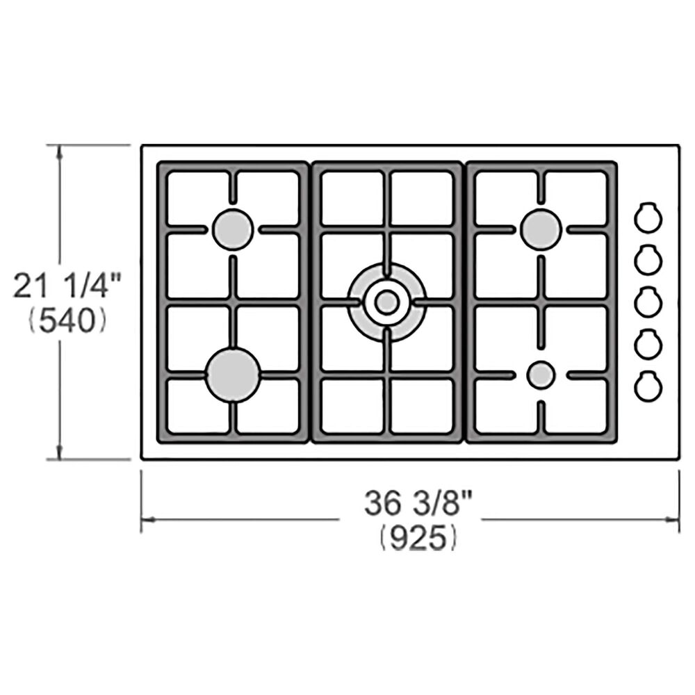 Bertazzoni 36&quot; Professional Gas Cooktop with 5 Burners in Stainless Steel, , large