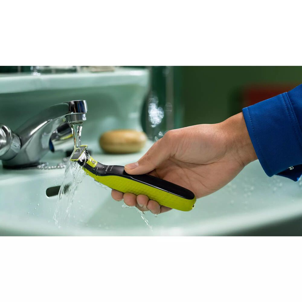 Norelco OneBlade 360 Face Trimmer in Lime Green and Charcoal Grey, , large