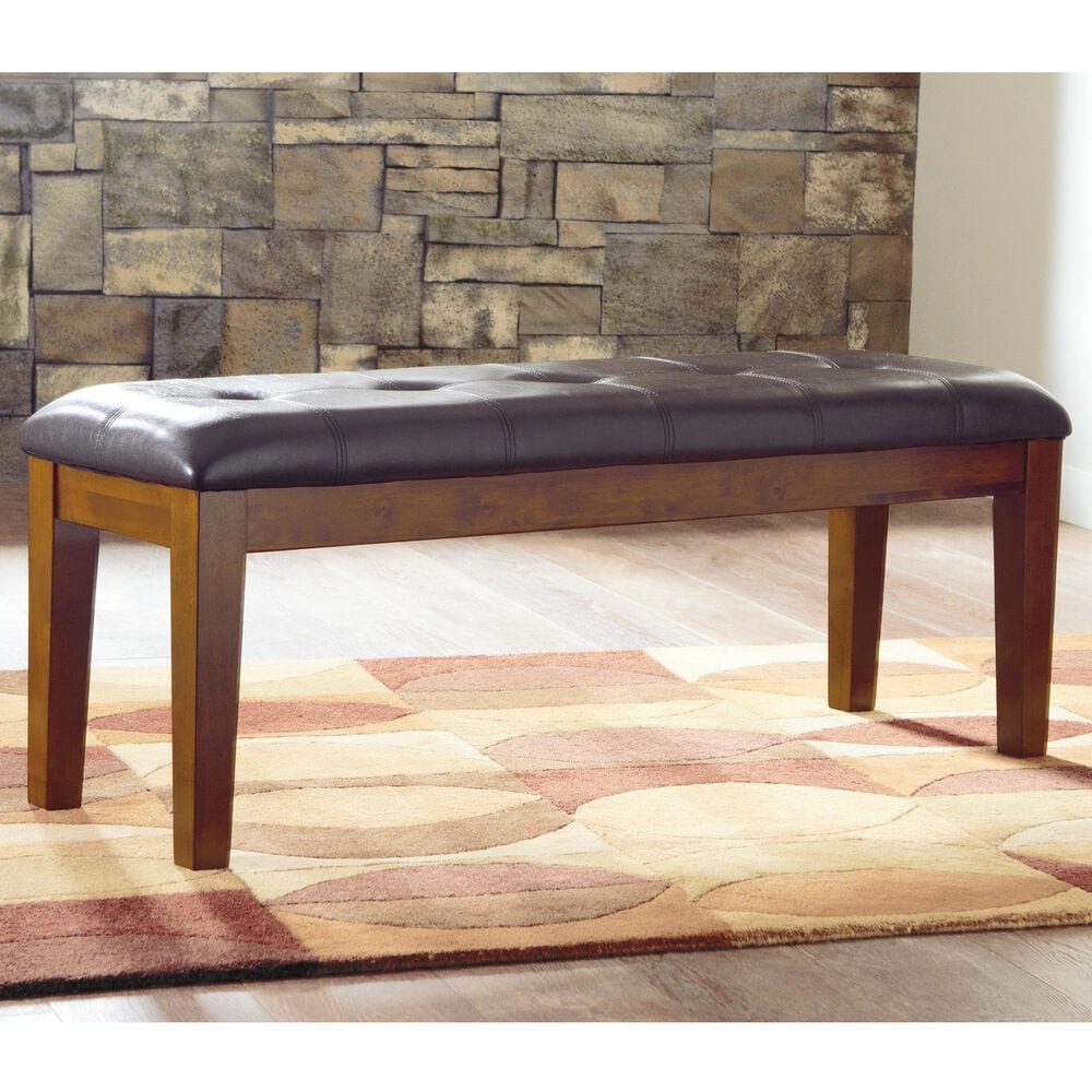 Ashley Ralene Upholstered Dining Bench in Medium Brown, , large