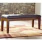 Ashley Ralene Upholstered Dining Bench in Medium Brown, , large