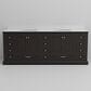 Lexora Home Dukes 84" Double Bathroom Vanity in Espresso with 2 cm White Quartz Top and Rectangular Sinks, , large