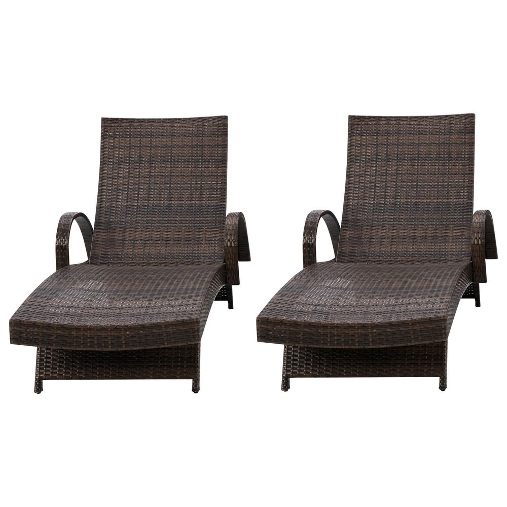 Ashley Kantana Patio Chaise Lounge in Brown &#40;Set of 2&#41;, , large