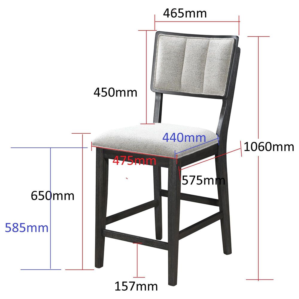 Crown Mark 7-Piece Dining Set in Black and Grey, , large