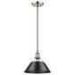Golden Lighting Orwell 1-Light Medium Pendant with Matte Black Shade in Aged Brass, , large