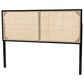 Baxton Studio Aurelia Queen Panel Headboard in Black and Natural Brown, , large