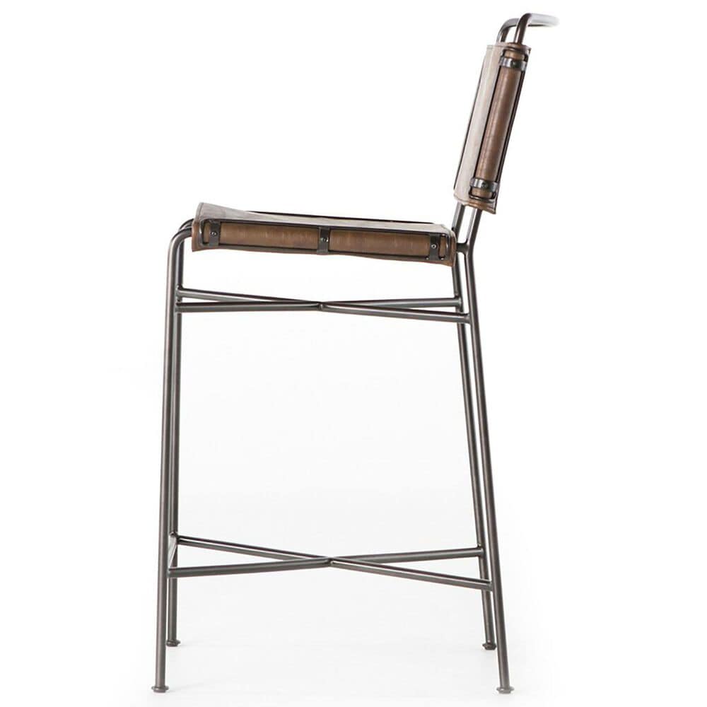 Four Hands Wharton Counter Stool in Distressed Brown, , large
