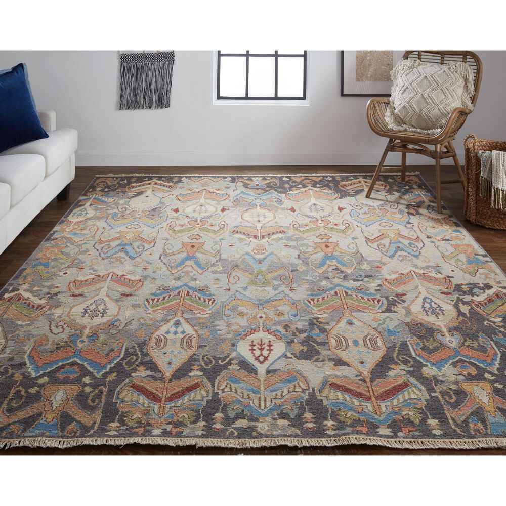Feizy Leylan 5&#39;6&quot; x 8&#39;6&quot; Charcoal and Multicolor Area Rug, , large