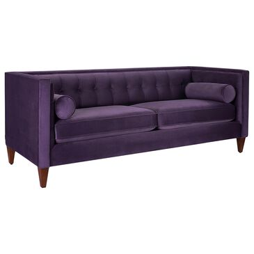 Jennifer Taylor Home Jack Stationary Sofa in Purple Velvet, , large