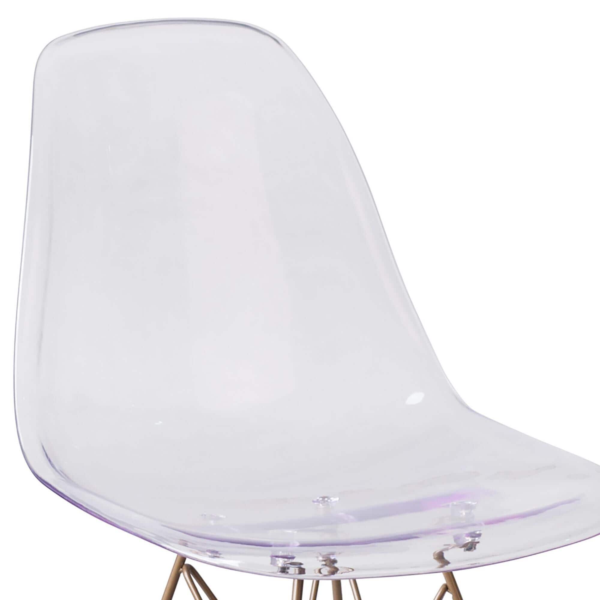 Flash furniture elon series ghost chair with gold metal base sales