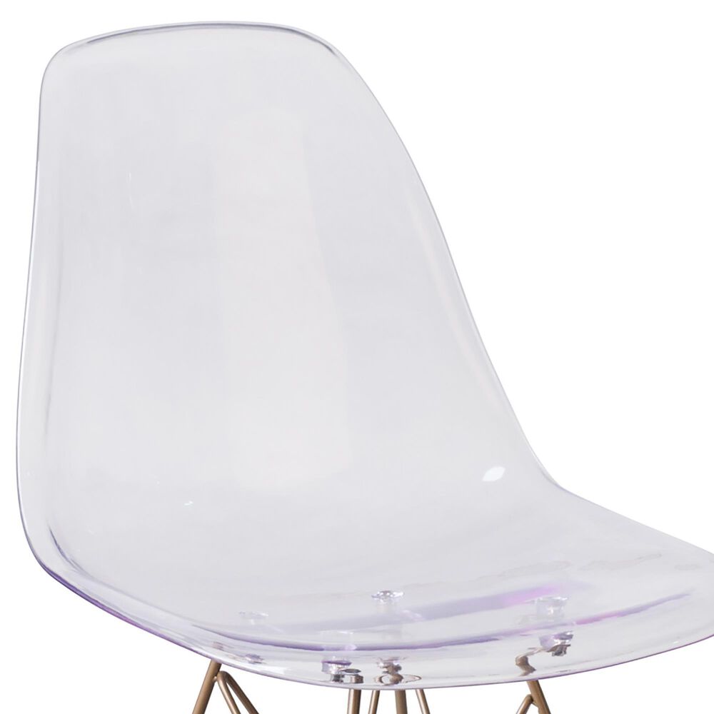 Flash Furniture Elon Side Chair in Clear and Gold, , large
