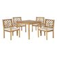 Safavieh Bradbury 5-Piece Dining Set in Teak Brown and Beige, , large