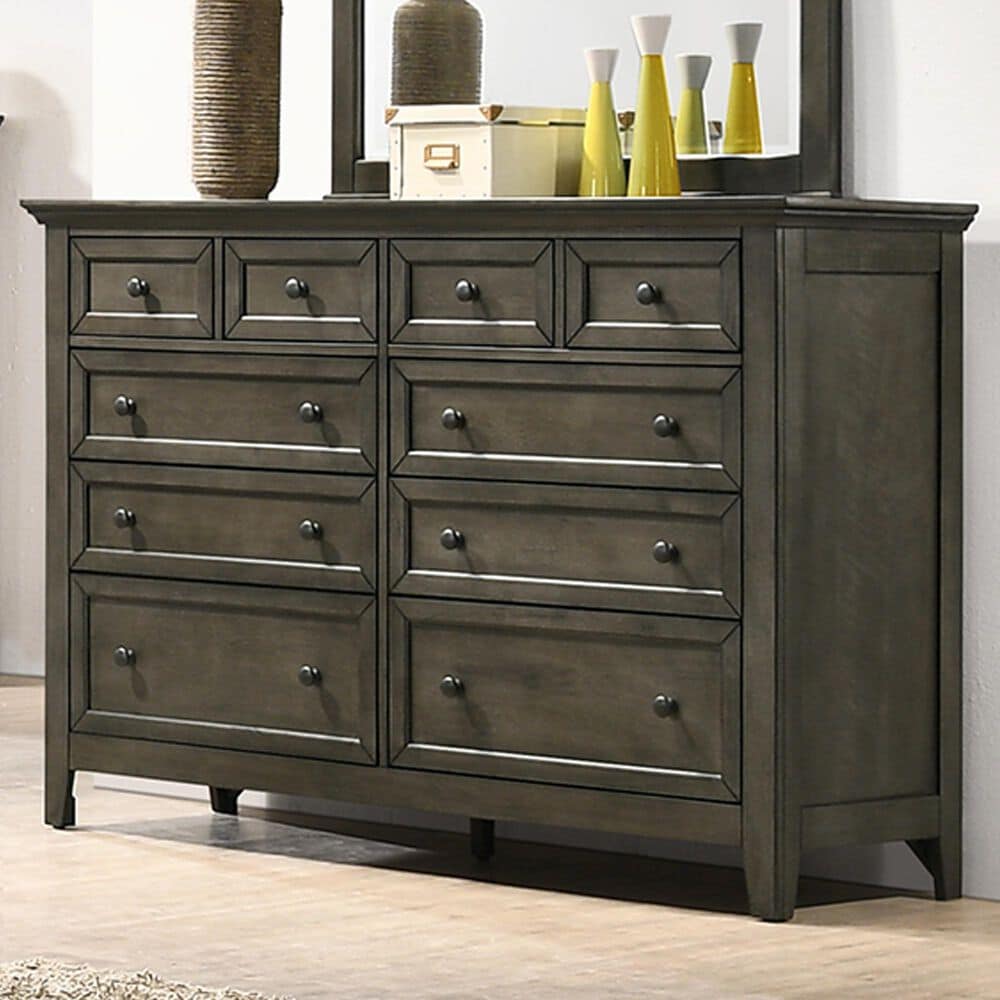 Hawthorne Furniture San Mateo 10 Drawer Dresser in Gray, , large