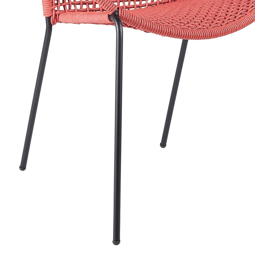 Hearth and Haven Quilla Stackable Dining Chair in Brick Red and Black (Set of 2), , large