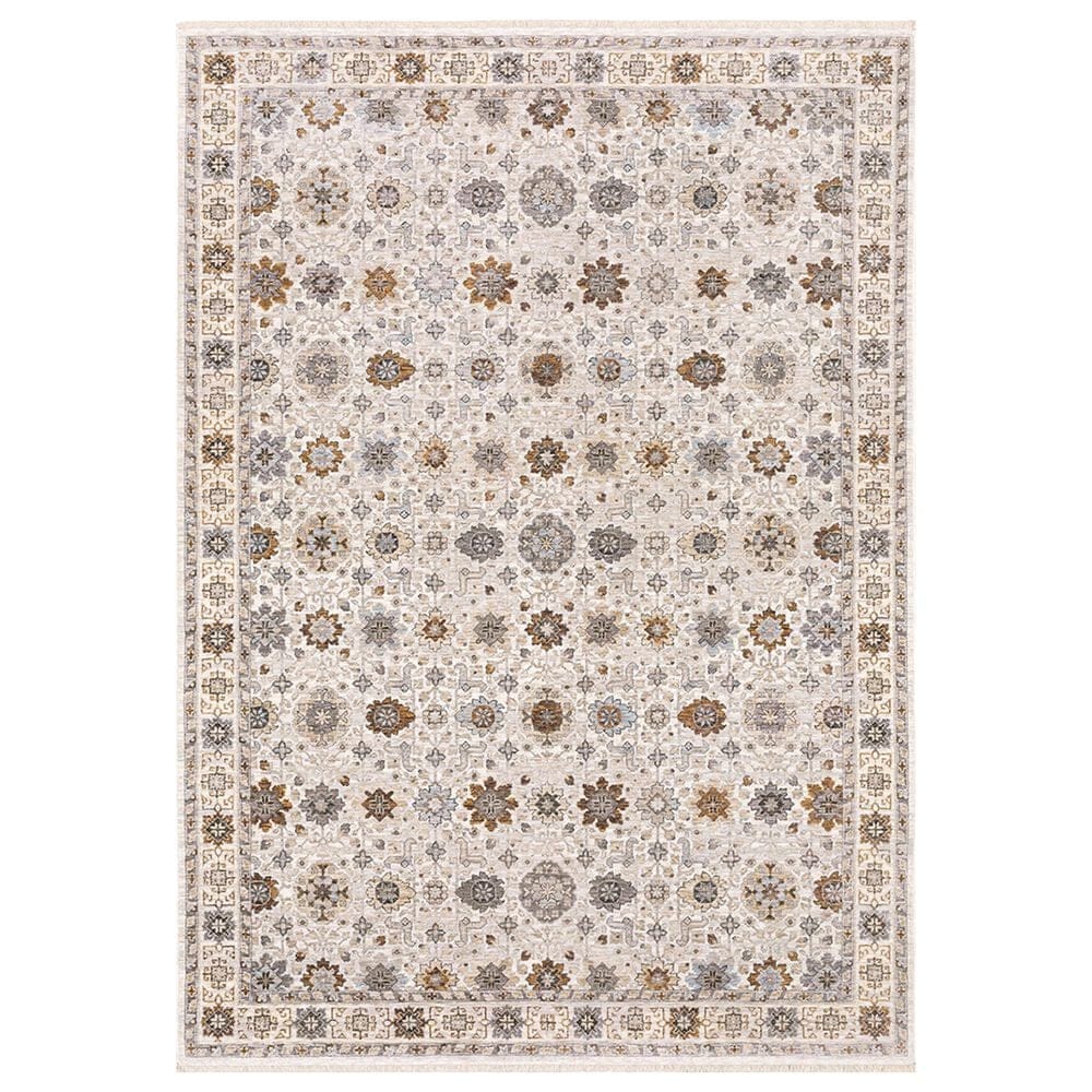 Oriental Weavers Maharaja Qatar 71W 3"3" x 5" Ivory and Gold Area Rug, , large