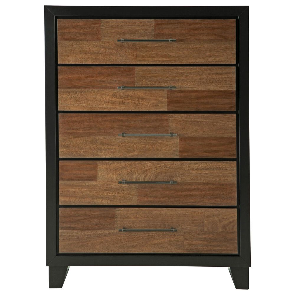 Ashley Kraeburn 5-Piece Queen Bedroom Set in Brown and Black, , large