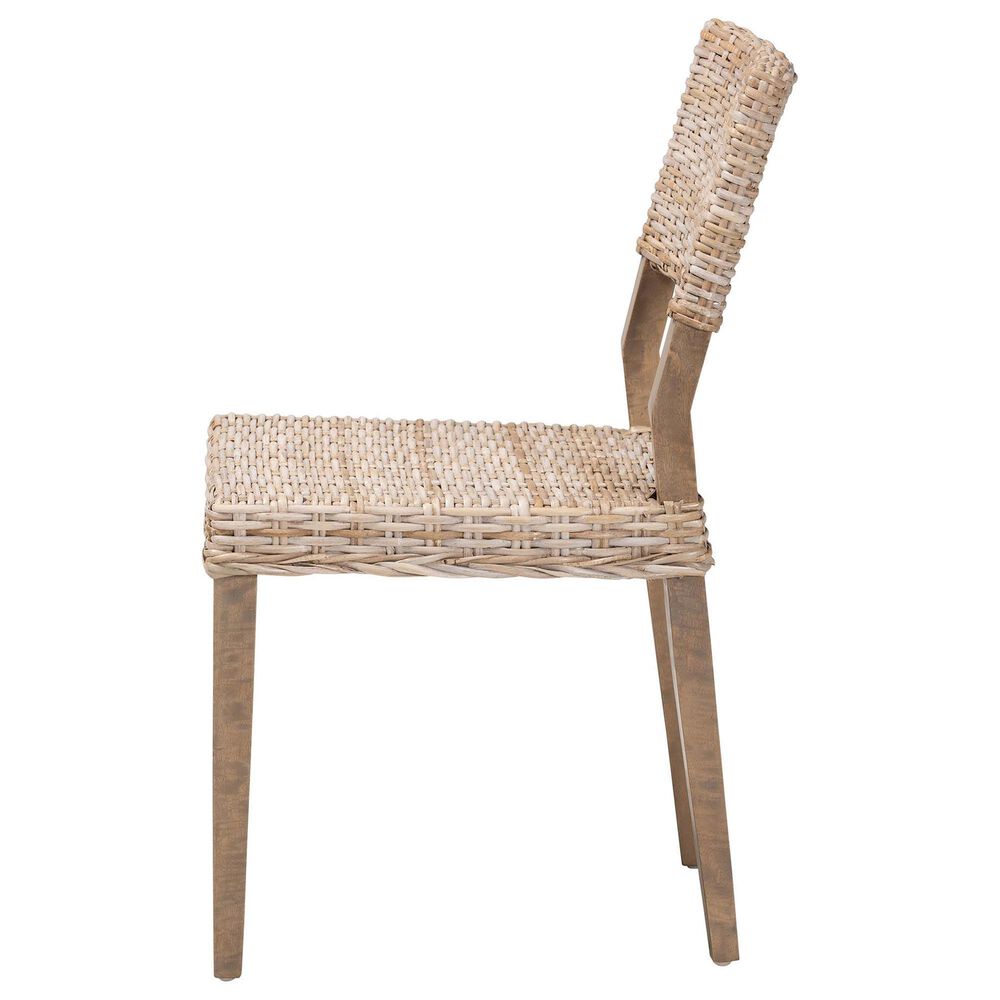 Baxton Studio Barossa Side Chair in Kubu Grey and Rustic Taupe, , large