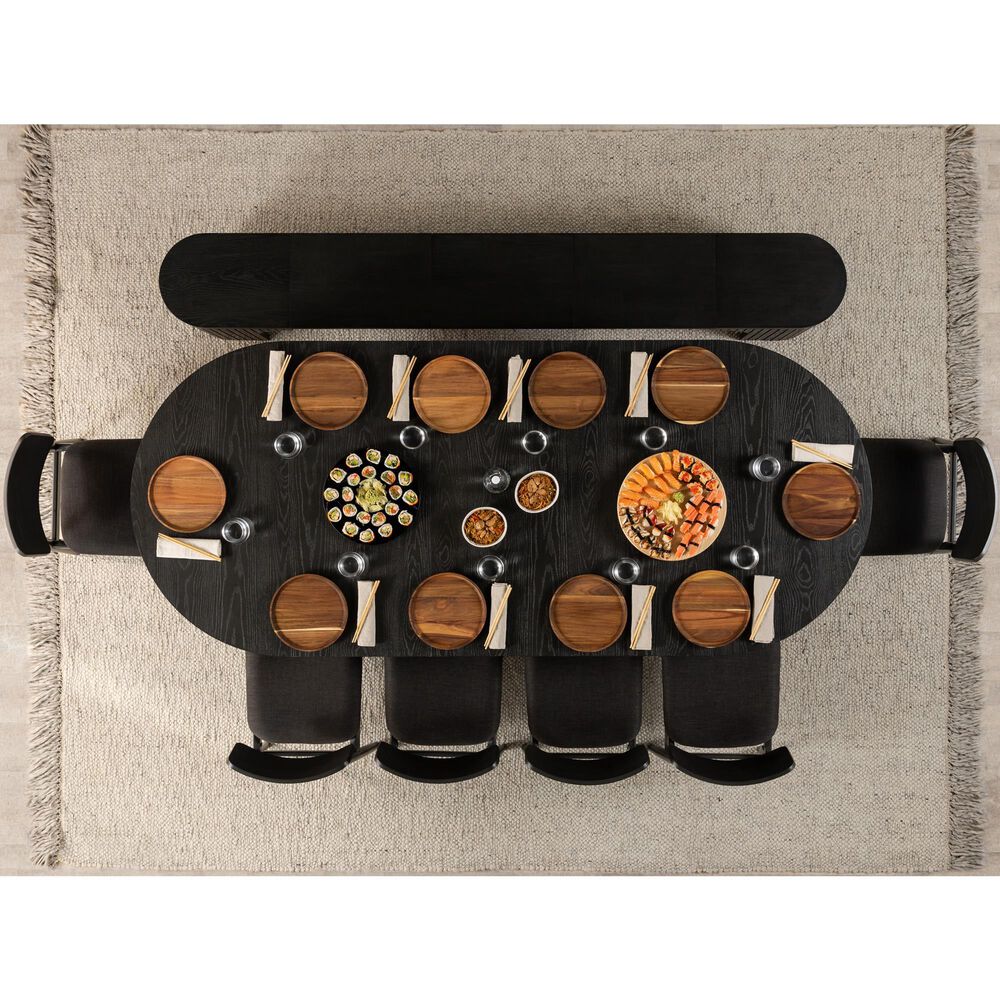 Transformer Table Round Dining Table Top and 3-Panel in Smoked Hickory Dark Gray, , large